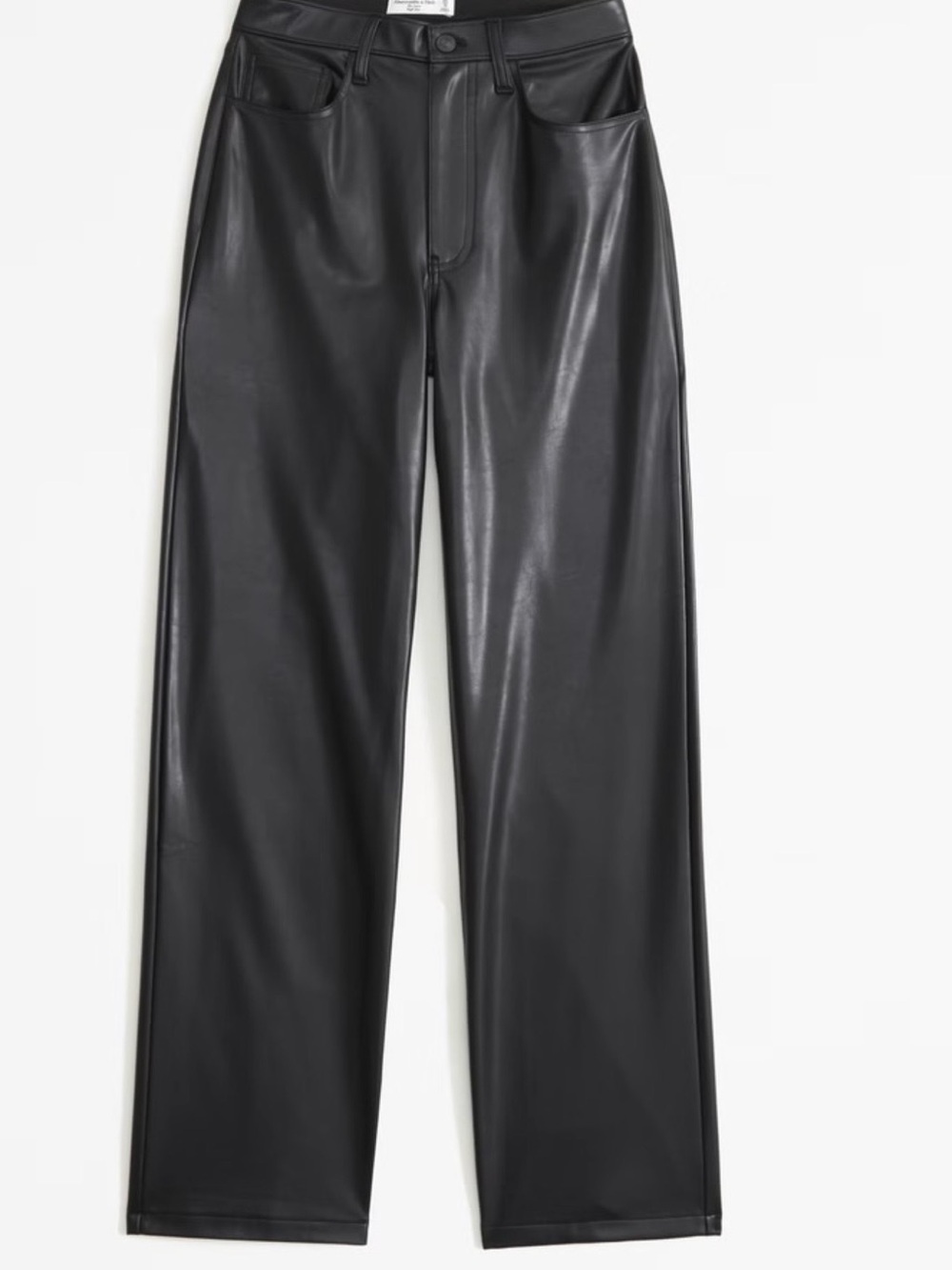 Black Vegan Leather High Rise Loose Pant